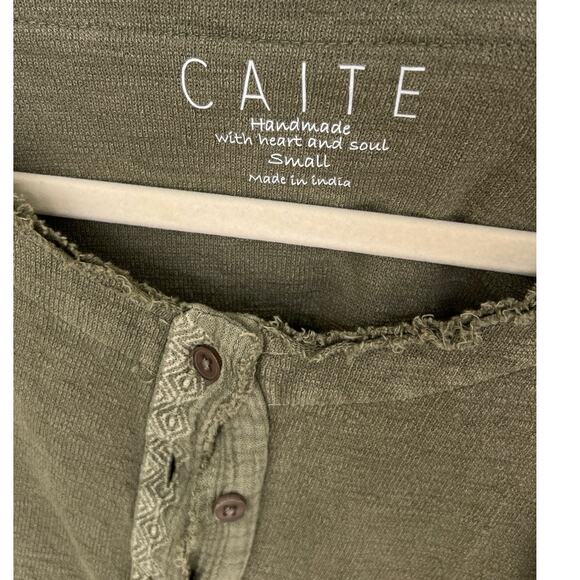 NWT Anthropology by Caite Nikola Tunic Olive Color Size XL Raw Hems - Picture 3 of 14